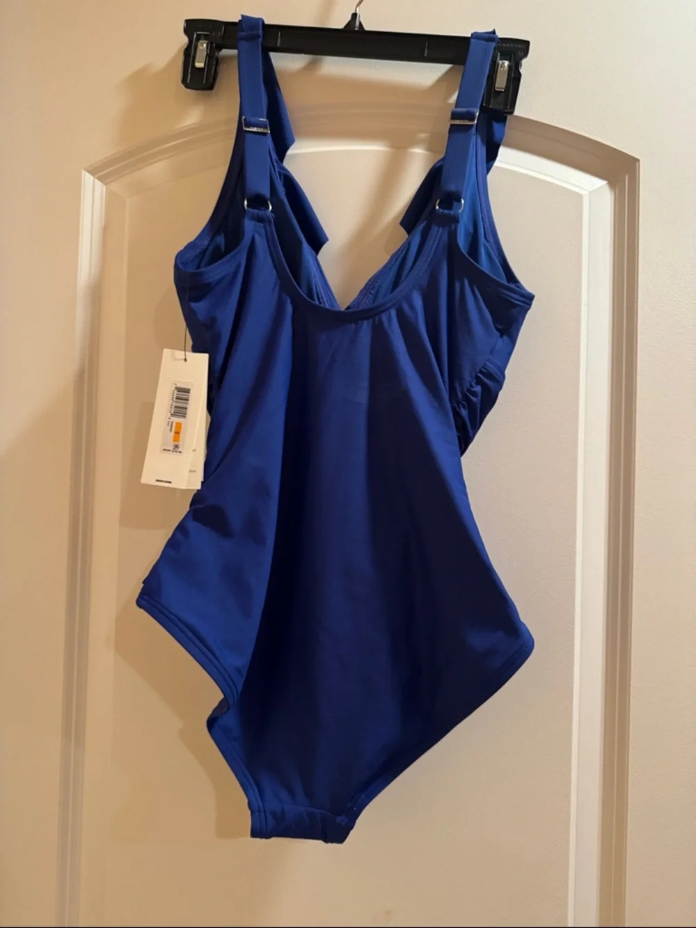 DKNY Royal Blue Ruffle  One-Piece Swimsuit - Picture 4 of 6